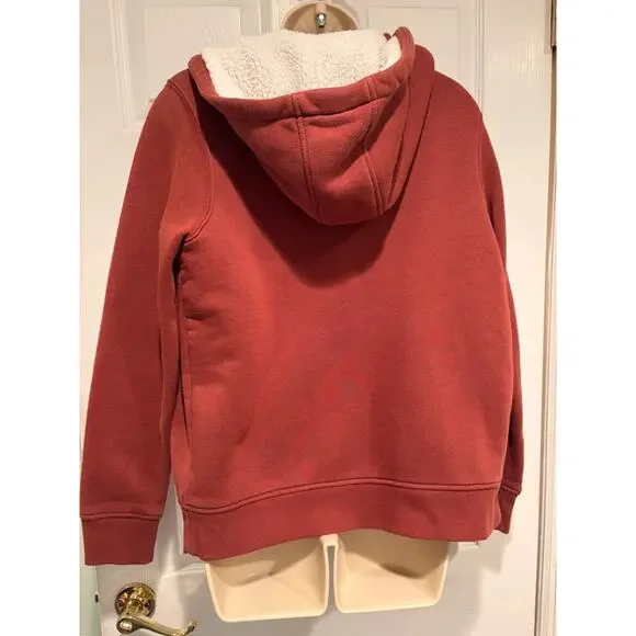 Carhartt Sherpa Lined Zip Hoodie Womens S Relaxed Workwear Full Zip Sweatshirt - Picture 2 of 9